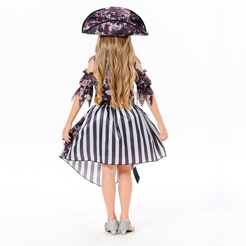Little Girls Pirate Halloween Party School Cosplay Costume