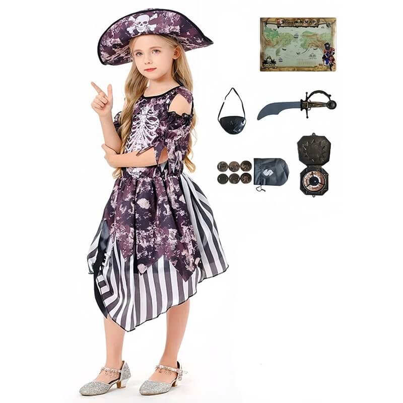 Little Girls Pirate Halloween Party School Cosplay Costume