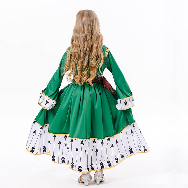 Little Girls Shooter Princess Dress Merida Halloween Cosplay Costume