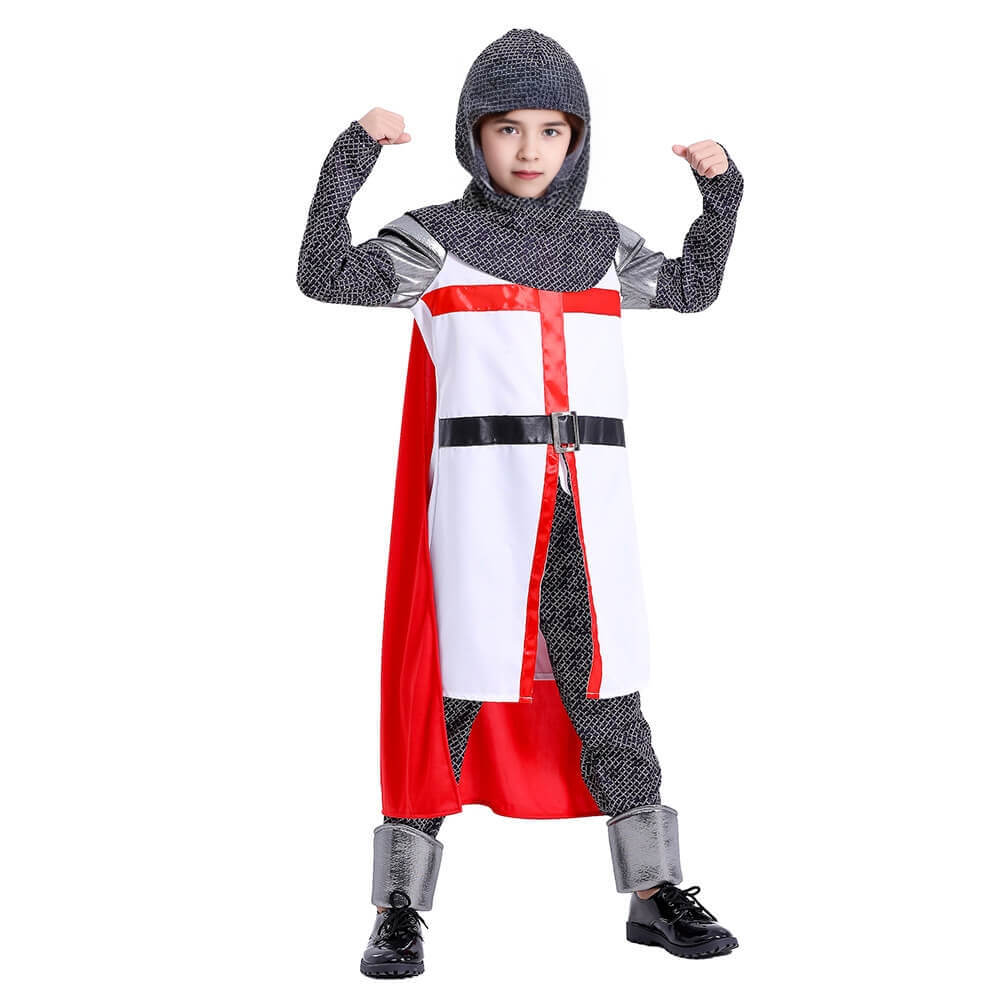 Boys Knight Templar Crusades Kids Halloween Cosplay Party Costume