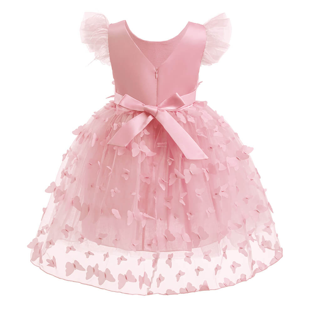 Little Girls 3D Butterfly Birthday Princess Formal Tulle Dress