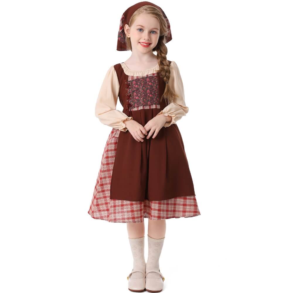 Little Match Girl Dress Girls Maid Halloween Party School Play Costume
