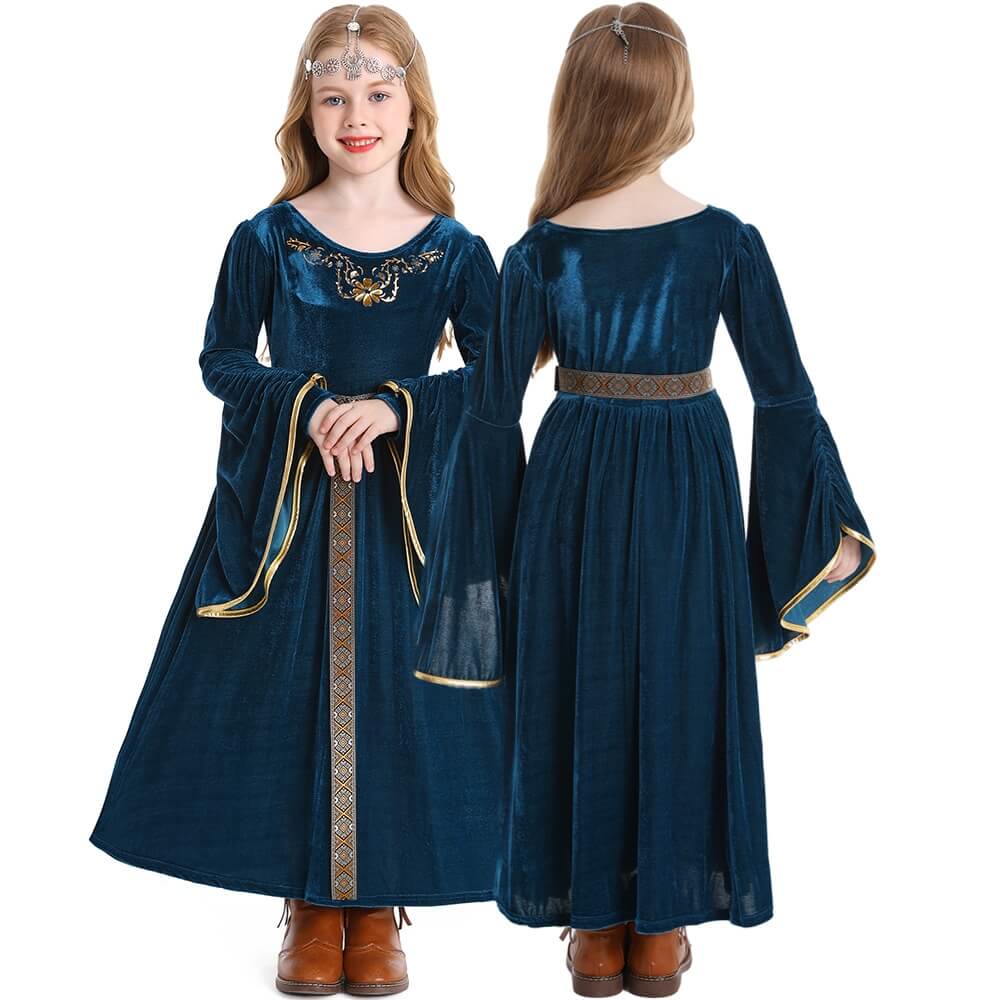 Little Girls Medieval Dress Halloween School Cosplay Party Costume