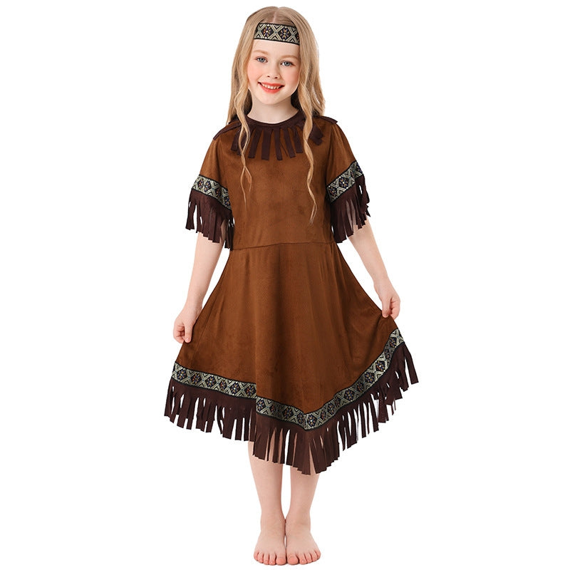 Little Girls Native American Indian Dress Halloween Cosplay Costume