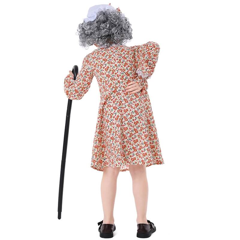 Little Girls Wolf Grandma Dress Halloween School Play Costume
