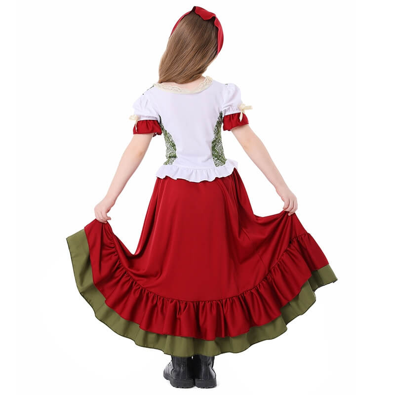 Little Girls Oktoberfest Dirndl Dress Halloween Cosplay Costume
