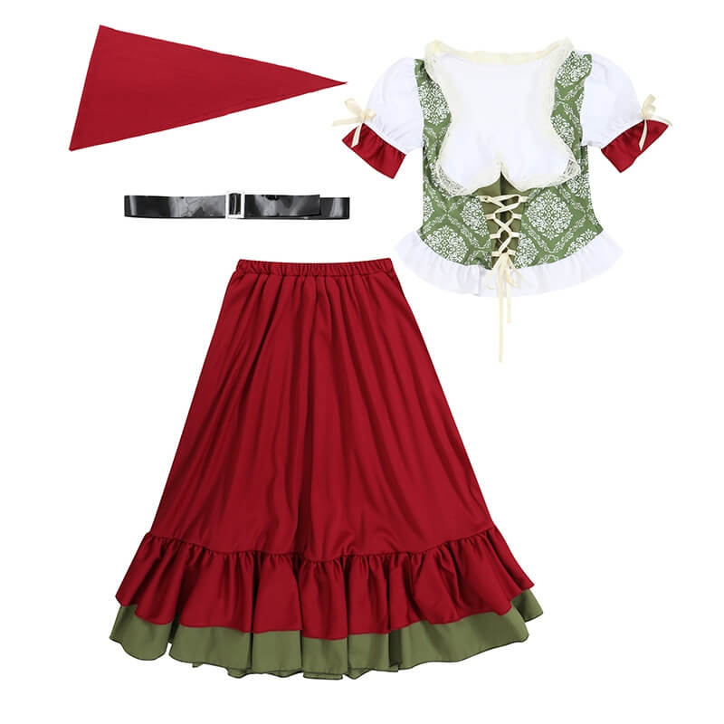 Little Girls Oktoberfest Dirndl Dress Halloween Cosplay Costume