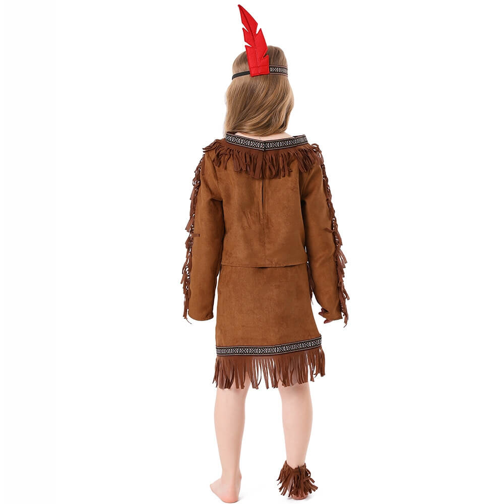 Little Girls Halloween Cosplay Costume Native American Indian Dress