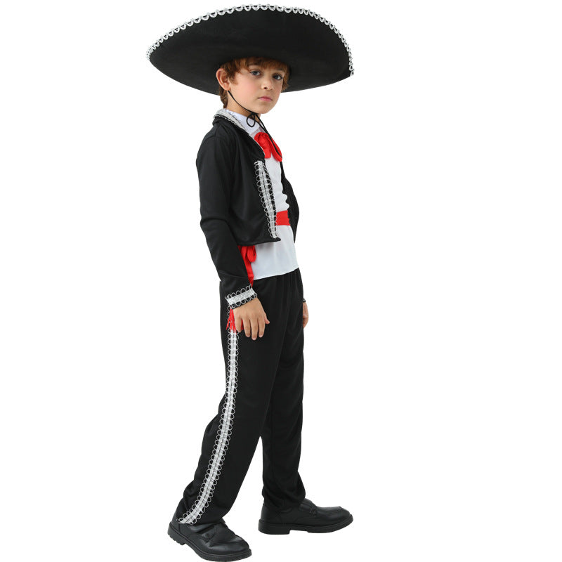 Mexican Boy Traditional Clothing Kids Halloween Cosplay Party Costume
