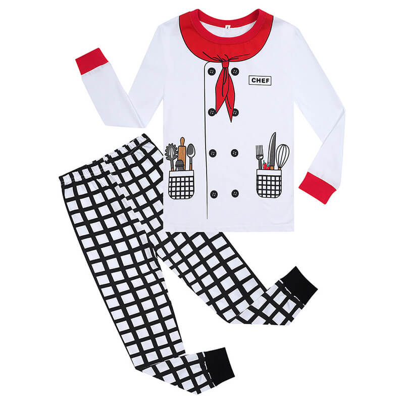 Little Boys Girls Chef Uniform Kids Halloween School Cosplay Costume