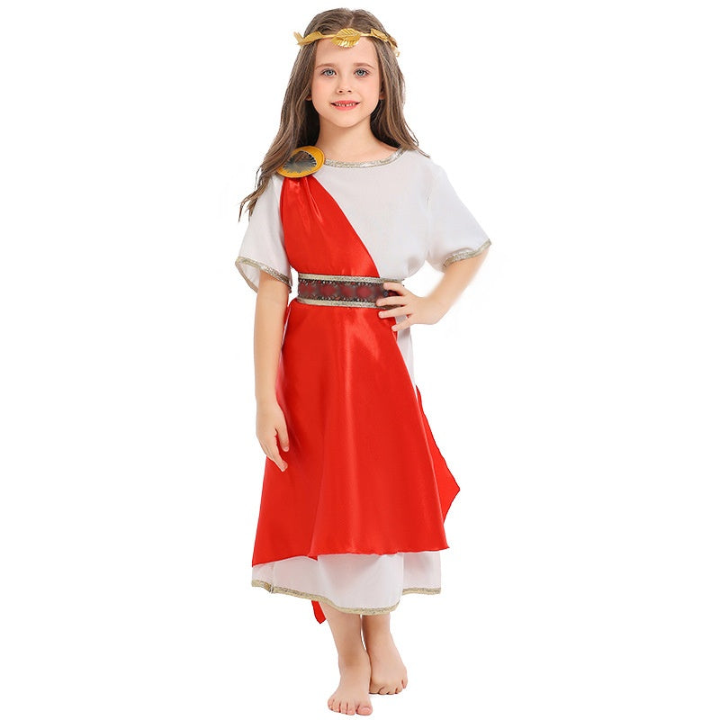 Little Girls Mediaeval Roman Female Warrior Halloween Cosplay Costume