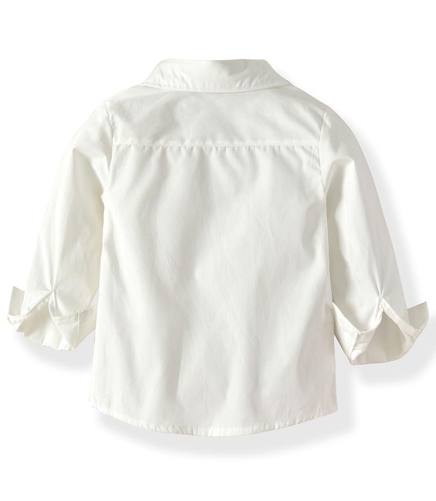 White Cotton Shirt With Bow Tie Grey Vest N Pants Boys Suit Outfit Set