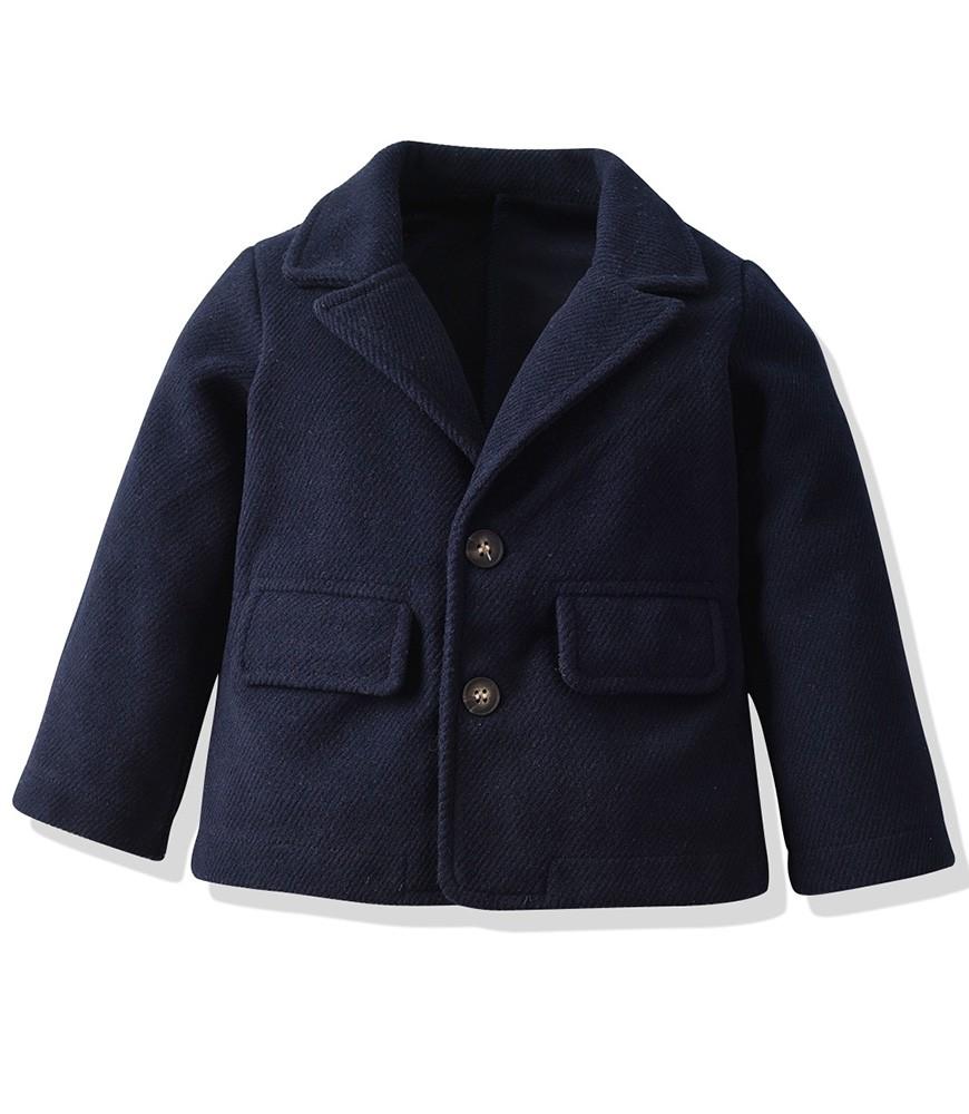Boys Suit Blue Blazer White Shirt And Suspender Pants 4 Pieces Outfit
