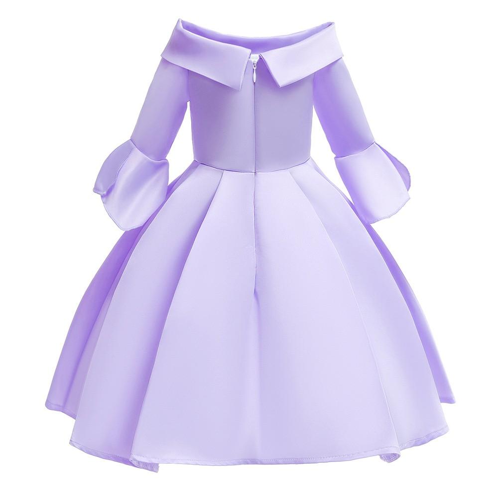 Pink Half Sleeve Princess Flower Girl Applique Skater Party Gown Dress