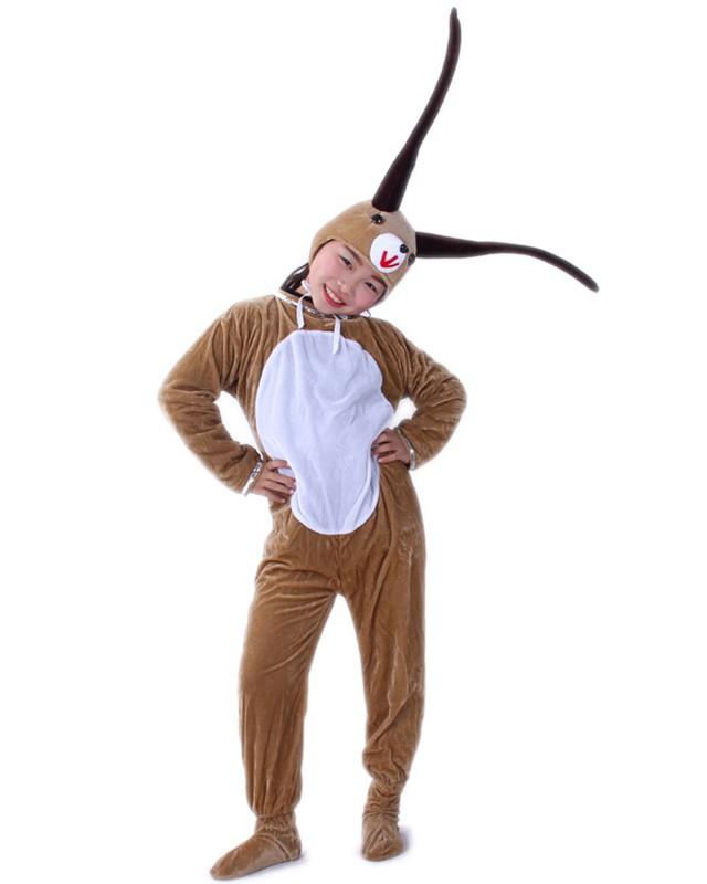 Girls Boys Antelope Flannel Onesie Kids Halloween Party Costume
