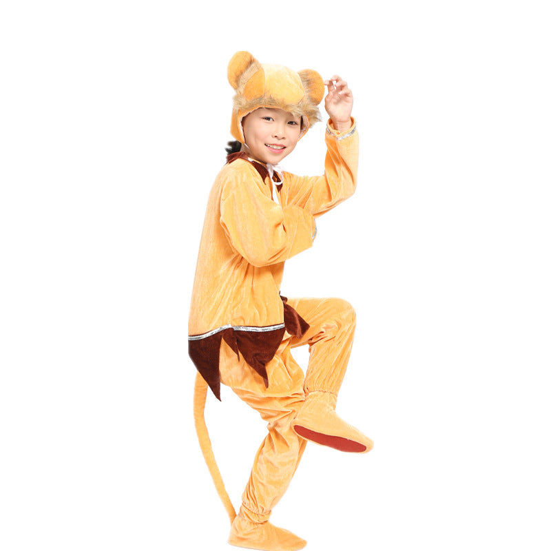 Golden Monkey Kids Halloween Cosplay Party School Play Costume
