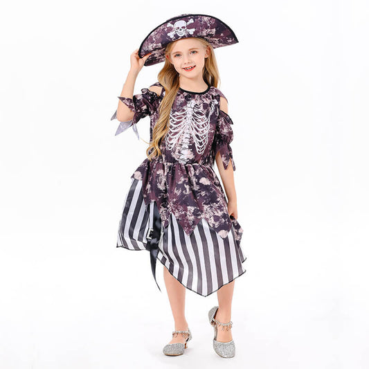 Little Girls Pirate Halloween Party School Cosplay Costume