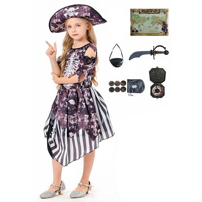 Little Girls Pirate Halloween Party School Cosplay Costume