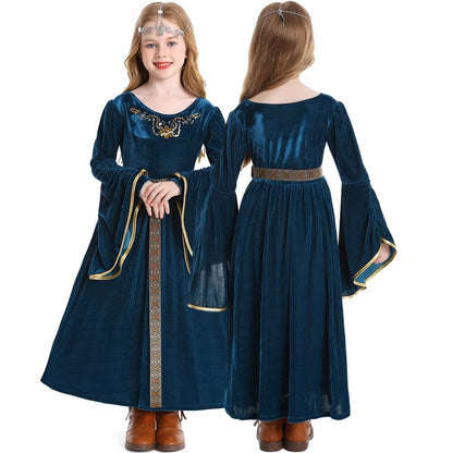 Little Girls Medieval Dress Halloween School Cosplay Party Costume