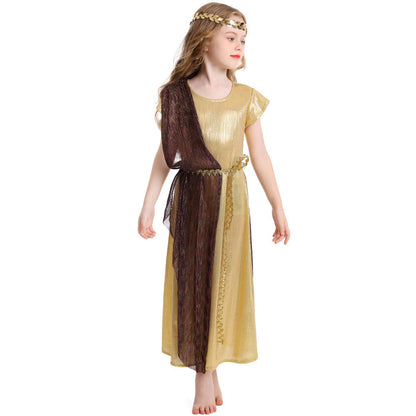 Little Girls Ancient Greek Goddess Cleopatra Dress Halloween Costume