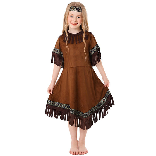 Little Girls Native American Indian Dress Halloween Cosplay Costume