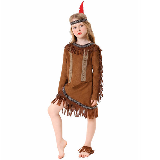 Little Girls Halloween Cosplay Costume Native American Indian Dress