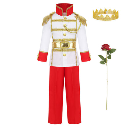 Little Boys Prince Charming Suit Kids Halloween Cosplay Party Costume