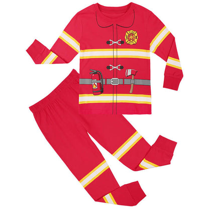 Little Boys Girls Fireman Kids Halloween School Cosplay Party Costume