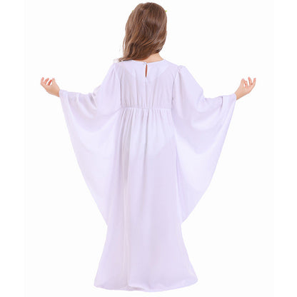 Little Girls Angel Dress Goddness Gown Kids Halloween Cosplay Costume
