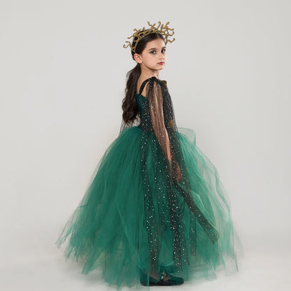 Little Girls Gorgon Medusa Dress Kids Halloween Cosplay Costume